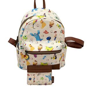 Disney Pixar 25th Anniversary Mini Backpack & Cardholder Set Faux Leather Toy St